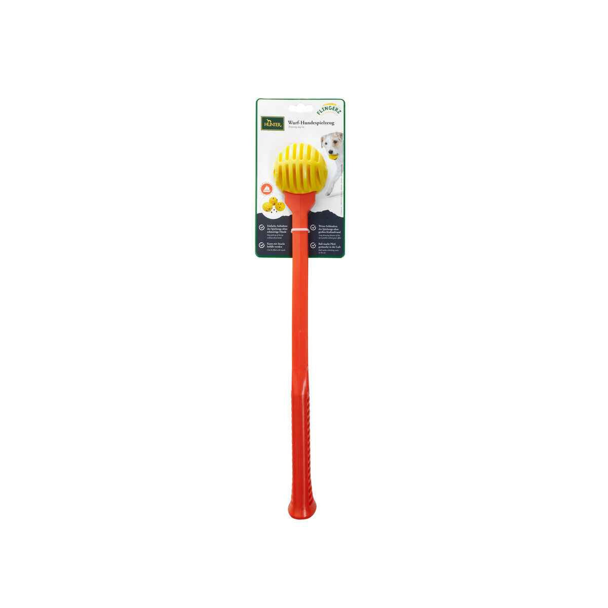 HUNTER Ball Launcher mit Gummiball – Aktiv & robust (Gelb/Orange)