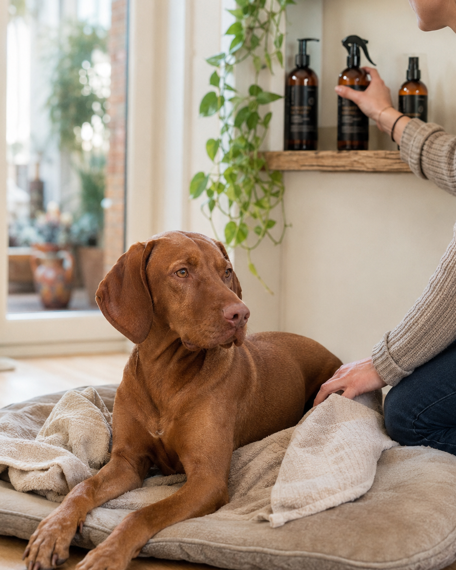 Hunde-Pflegeset Sensitive mit Hund, milde Rezeptur für häufigere Anwendung