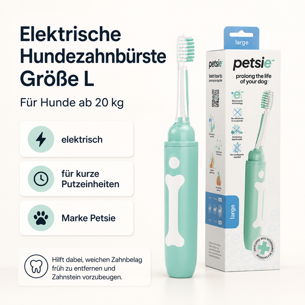 Bürstenkopf der elektrischen Hundezahnbürste mit weichen Borsten