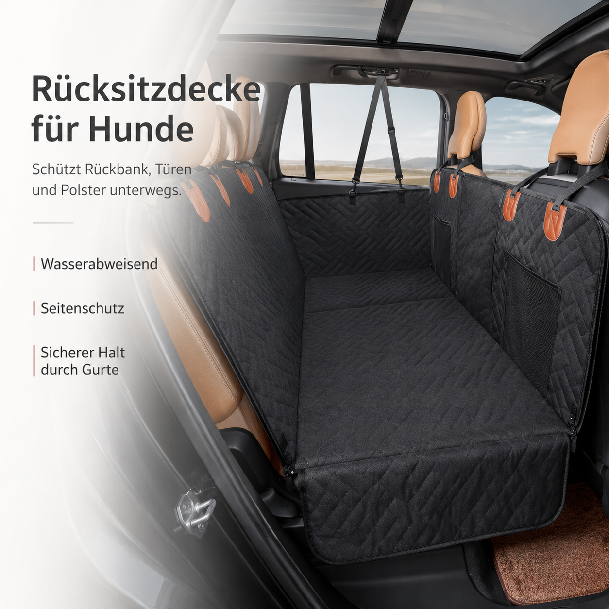 Auto-Hängematte Hund, Rücksitzschutz mit Fußraumschutz – Alanis Welt