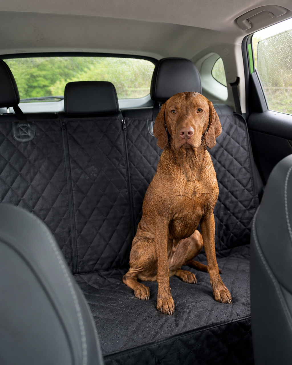 Wasserdichte Auto-Schondecke für Hunde, gesteppt, für Kofferraum und Rücksitz