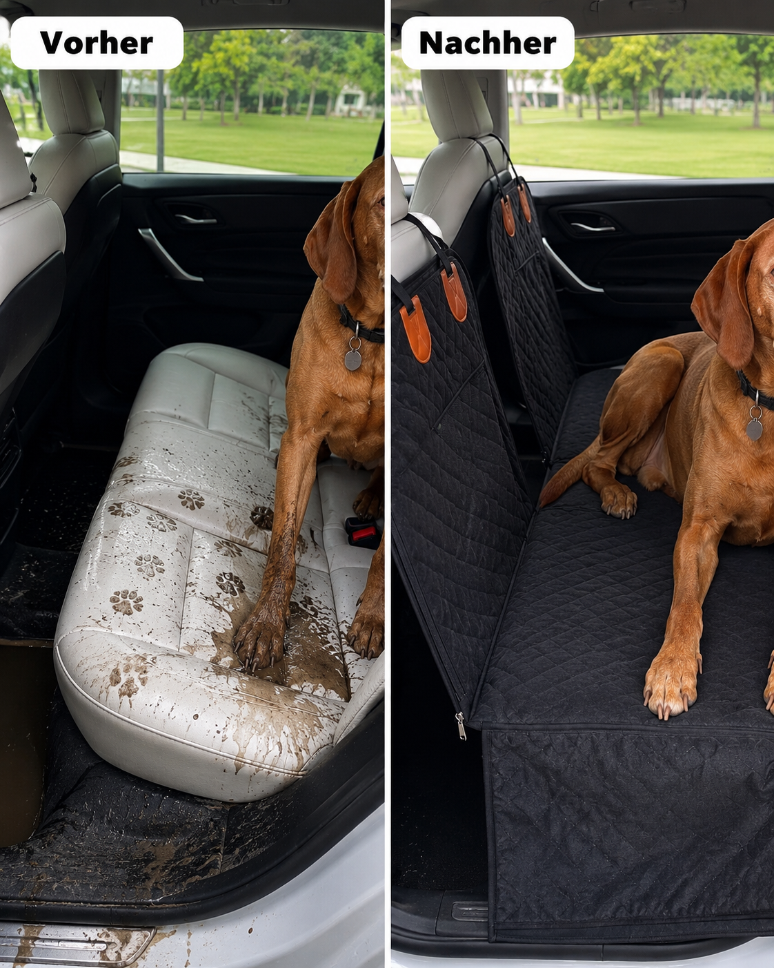 Auto-Hängematte Hund, Rücksitzschutz mit Fußraumschutz – Alanis Welt