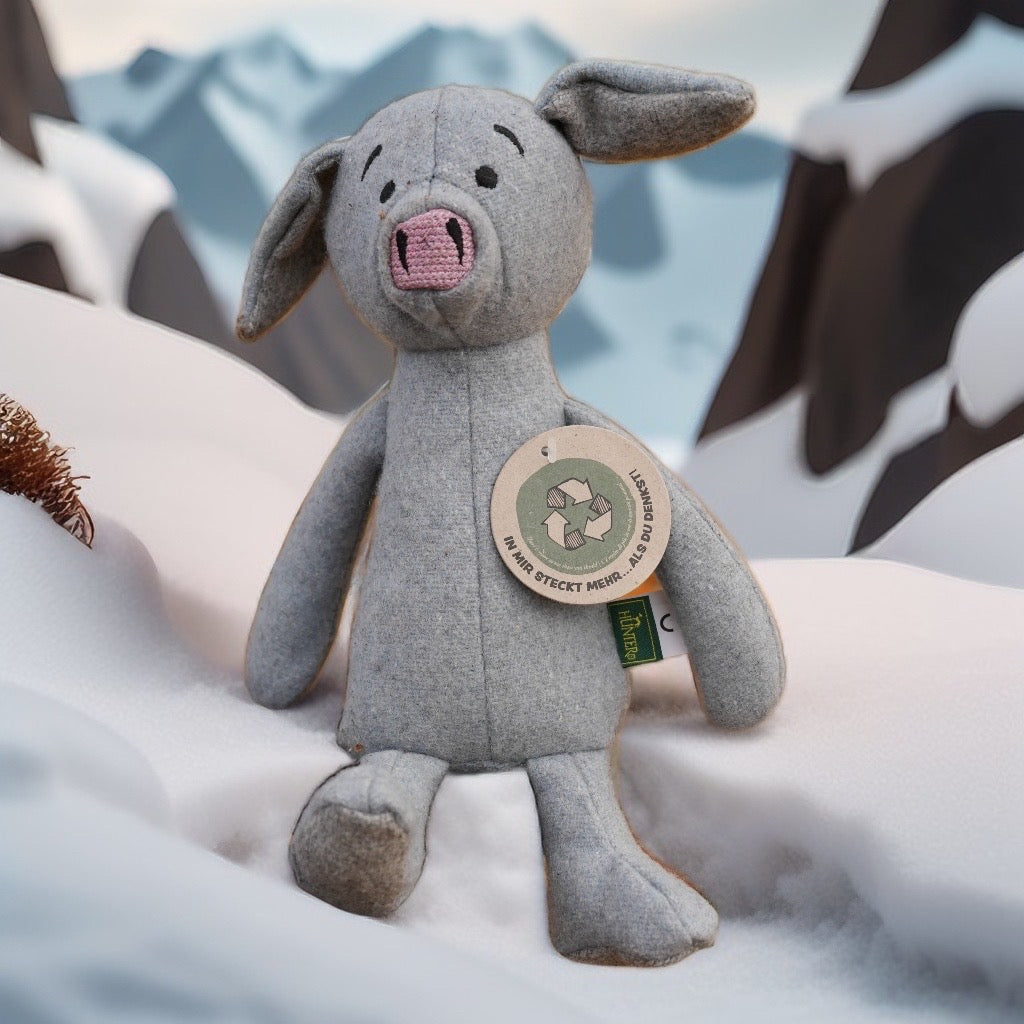 Nachhaltiges Hundespielzeug Filzschwein – weich & leise 35 cm