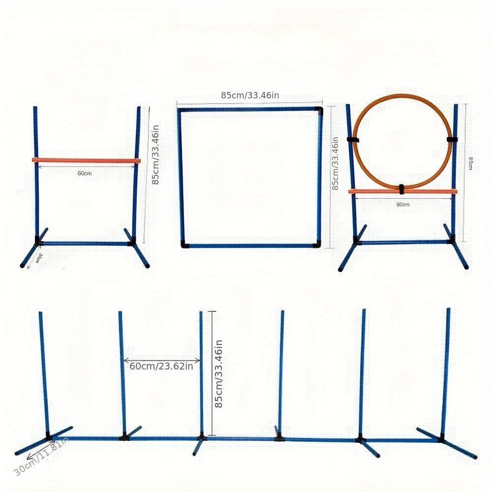 Agility Trainingsset für Hunde – Tragbares PVC - Set für Bewegung & Spaß - Alanis Welt