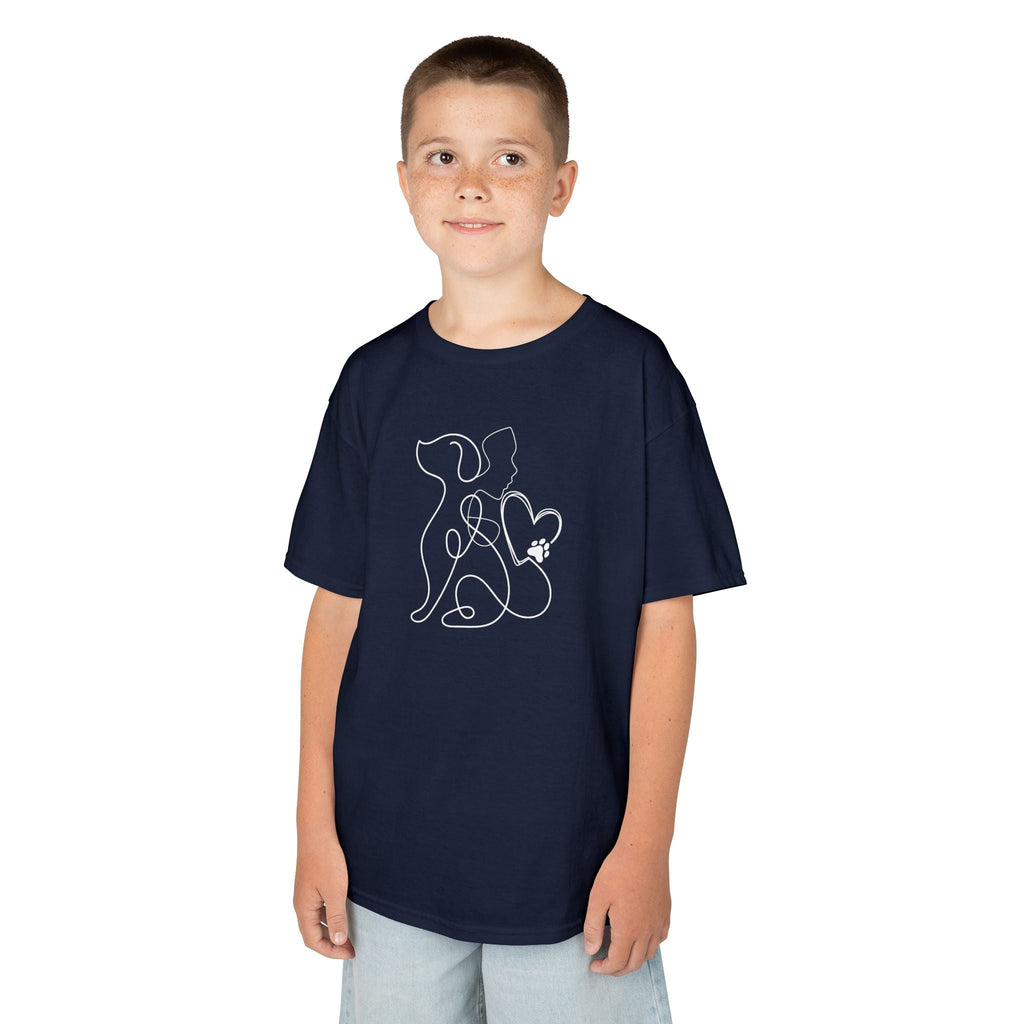 Kinder T-Shirt Hund & Kind – One - Line Design von Alanis Welt - Alanis Welt