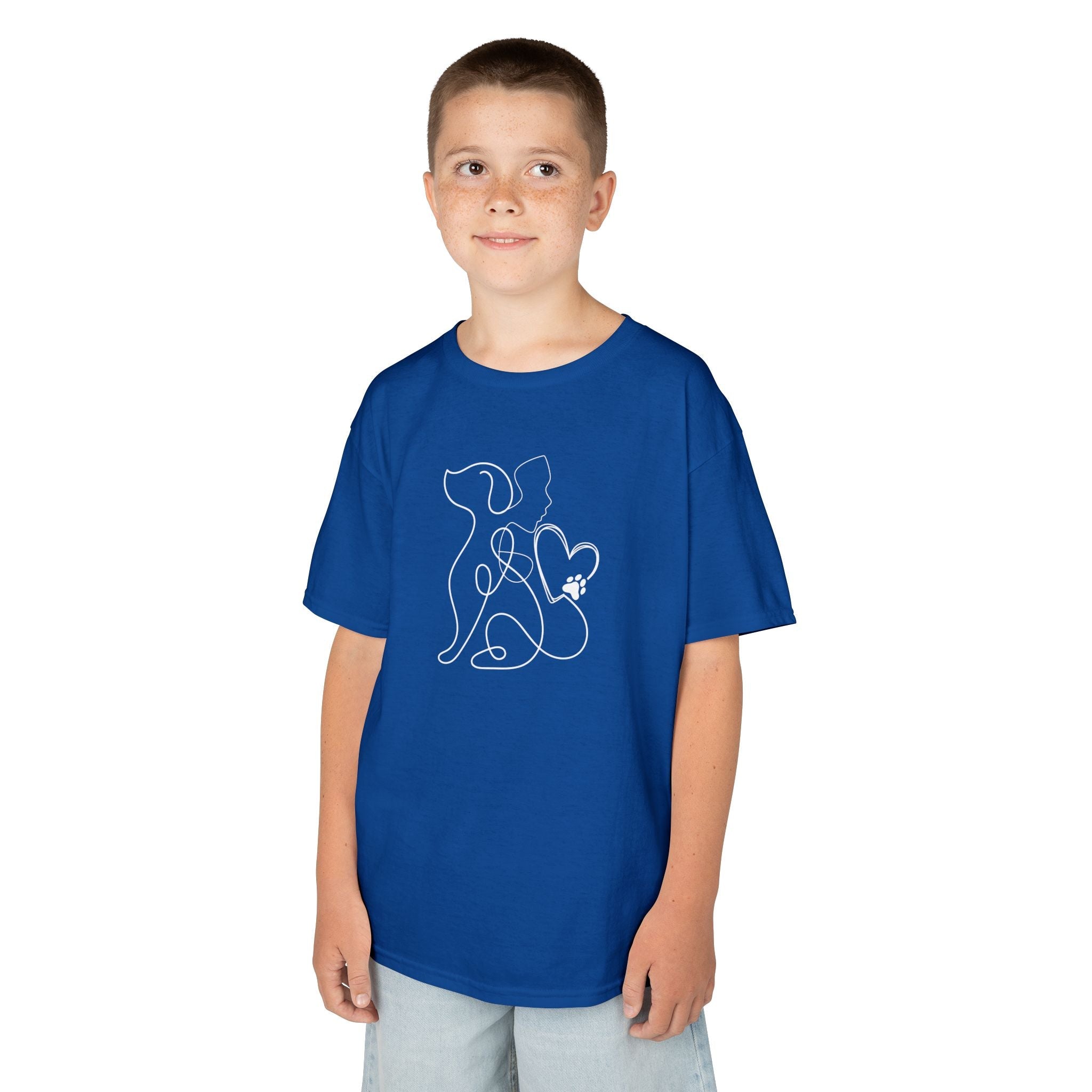 Kinder T-Shirt Hund & Kind – One - Line Design von Alanis Welt - Alanis Welt