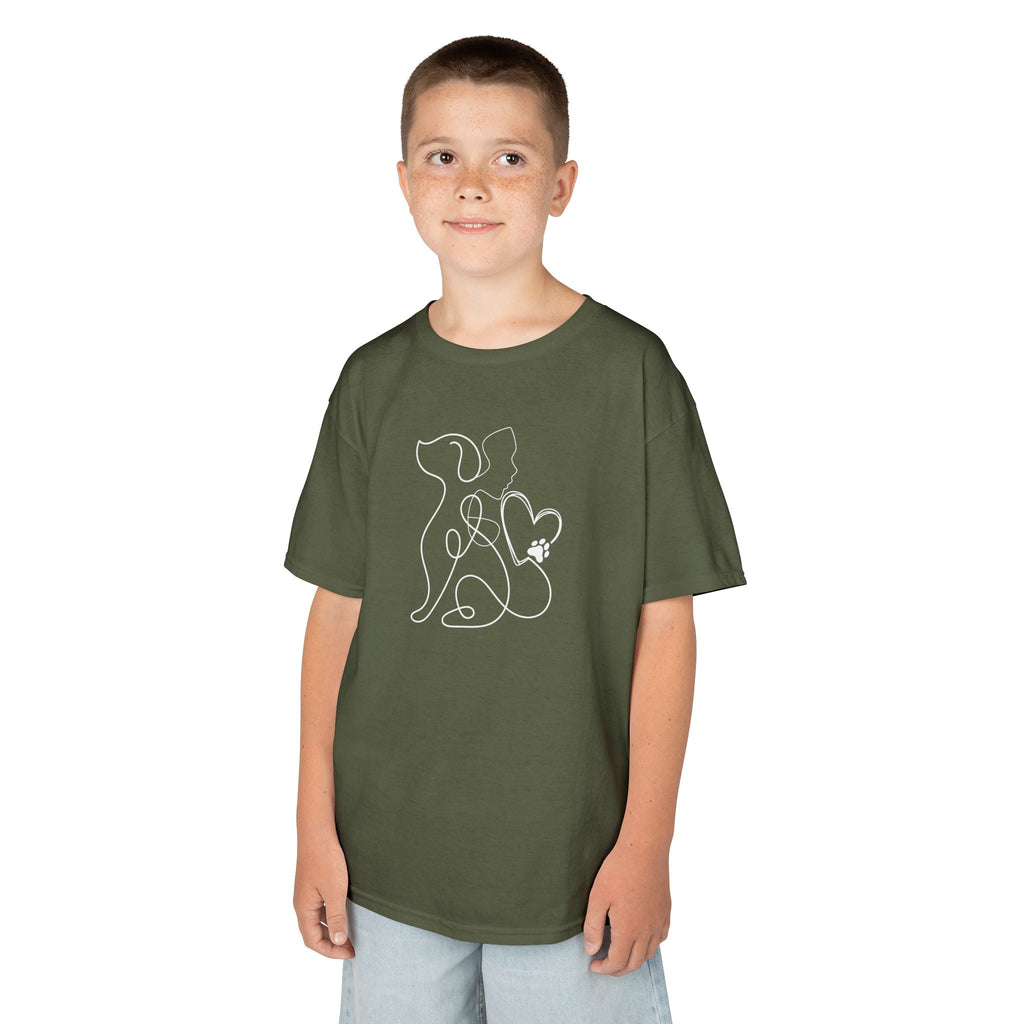 Kinder T-Shirt Hund & Kind – One - Line Design von Alanis Welt - Alanis Welt